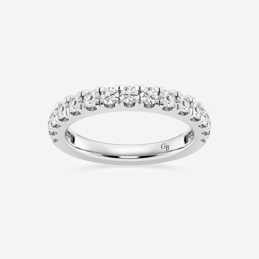 Julia 3/4 ctw Round Lab Grown Diamond Prong Set Wedding Band    Platinum, DE, VS1