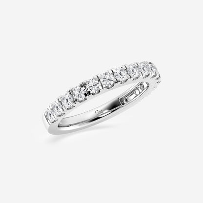 Julia 3/4 ctw Round Lab Grown Diamond Prong Set Wedding Band    Platinum, DE, VS1
