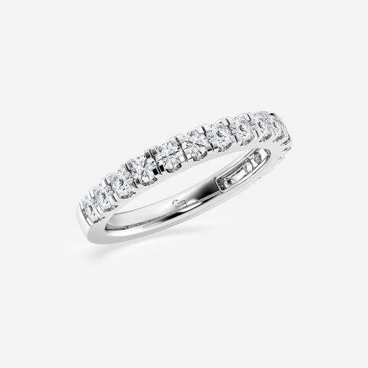 Julia 3/4 ctw Round Lab Grown Diamond Prong Set Wedding Band    Platinum, DE, VS1