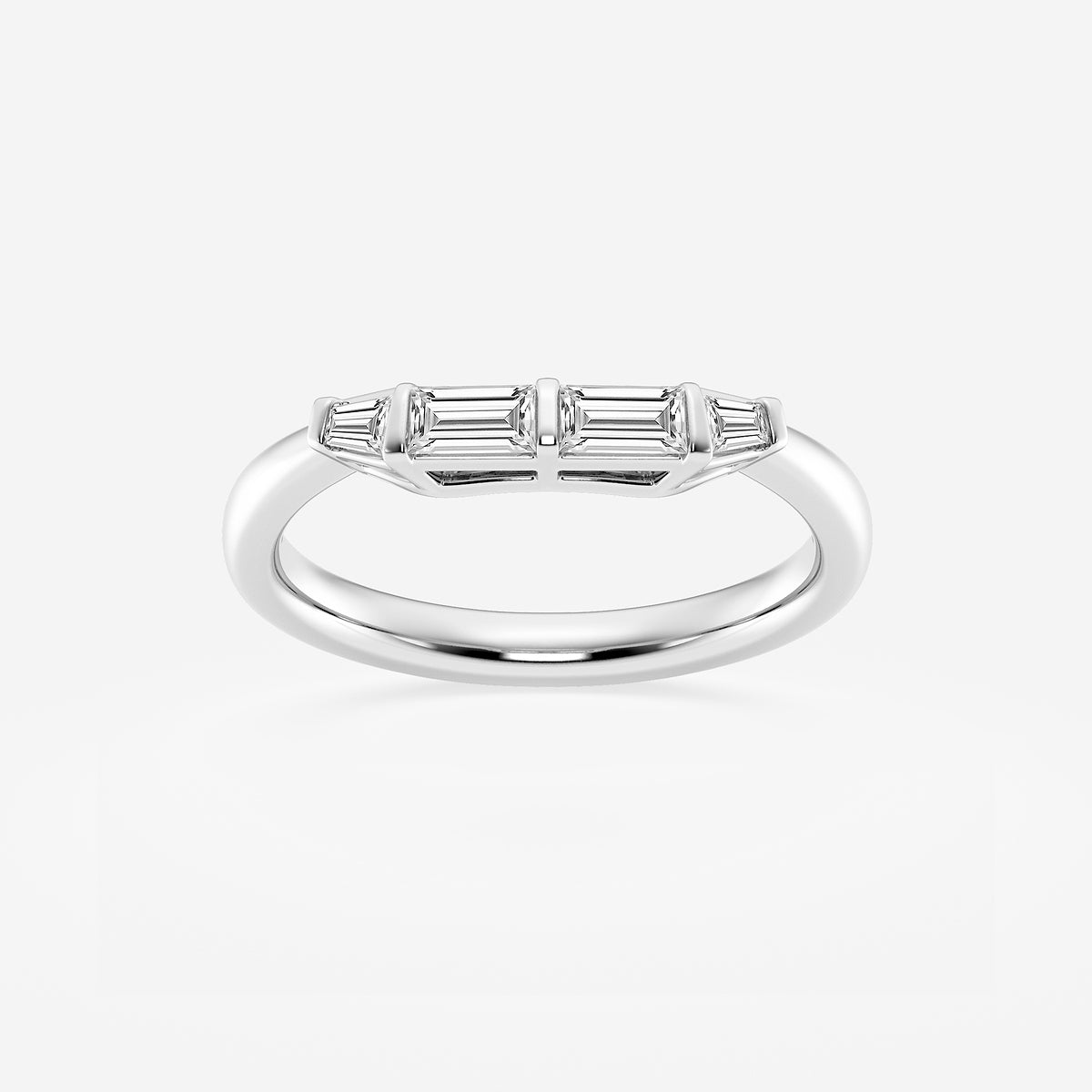 Maisie 1/3 ctw Tapered Baguette Lab Grown Diamond Wedding Band    Platinum, DE, VS1
