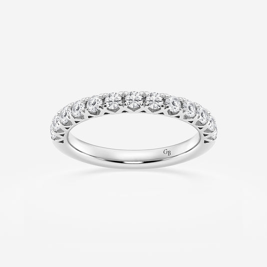 1/2 ctw Round Lab Grown Diamond Prong Set Wedding Band    Platinum, DE, VS1