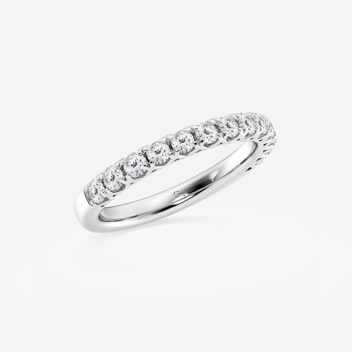 1/2 ctw Round Lab Grown Diamond Prong Set Wedding Band    Platinum, DE, VS1