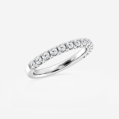 1/2 ctw Round Lab Grown Diamond Prong Set Wedding Band    Platinum, DE, VS1