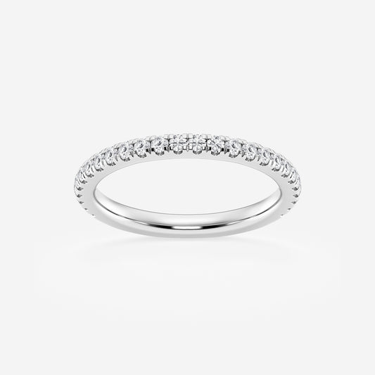 Lacey 1/3 ctw Round Lab Grown Diamond Micro Pave Wedding Band    Platinum, DE, VS1