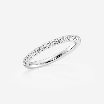 Lacey 1/3 ctw Round Lab Grown Diamond Micro Pave Wedding Band    Platinum, DE, VS1
