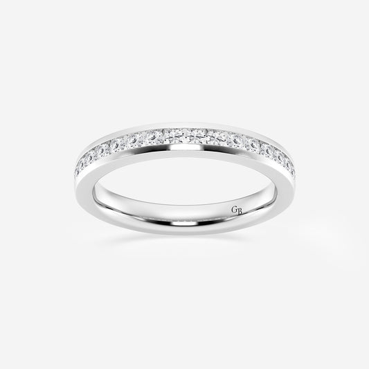 Alba 1/3 ctw Round Lab Grown Diamond Channel Wedding Band    Platinum, DE, VS1