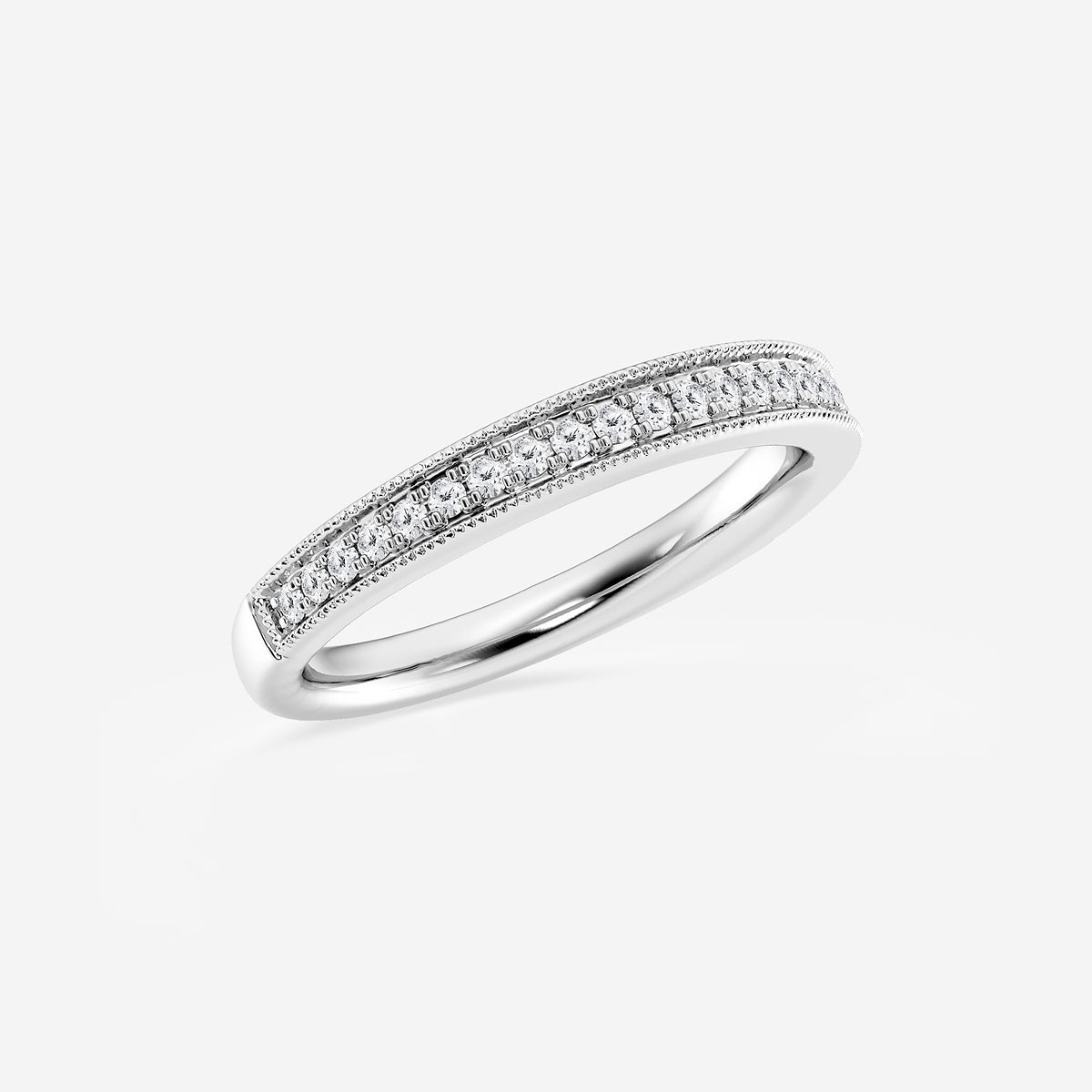 Eileen 1/5 ctw Round Lab Grown Diamond Milgrain Wedding Band
