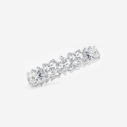 Harper 3 5/8 ctw Alternating Heart Lab Grown Diamond Eternity Band - 4.3mm Width    14K White Gold, DE, VS1