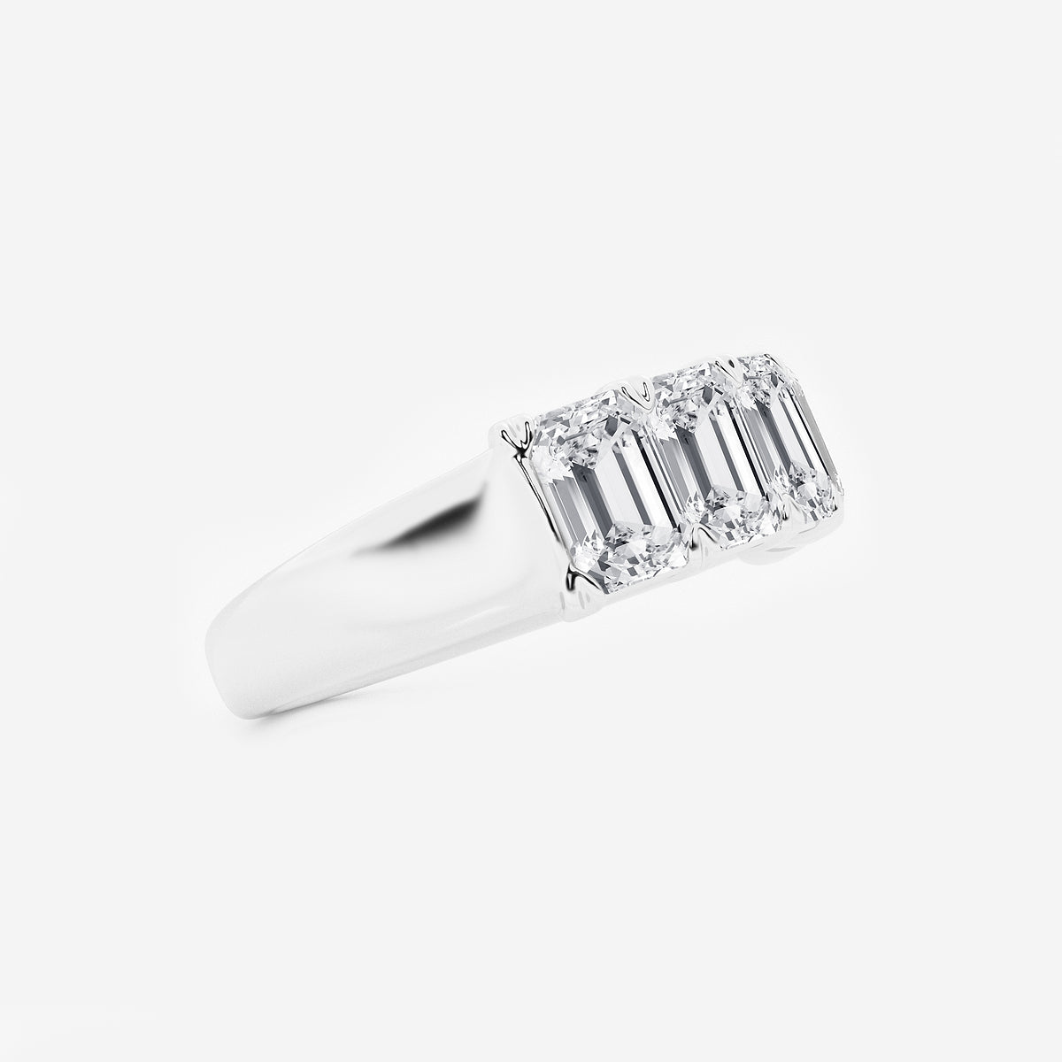 Holly 3 ctw Emerald Lab Grown Diamond Five-Stone Anniversary Band    14K White Gold, DE, VS1