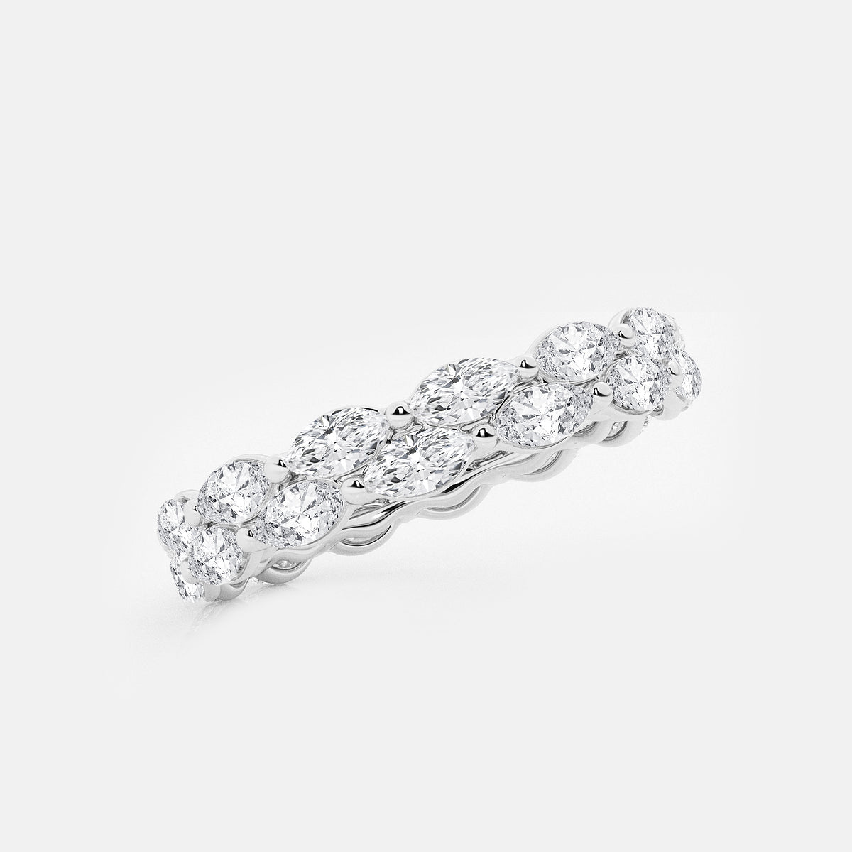 Dina 2 ctw Double-row Marquise Lab Grown Diamond Eternity Band - 4.5mm Width    14K White Gold, DE, VS1