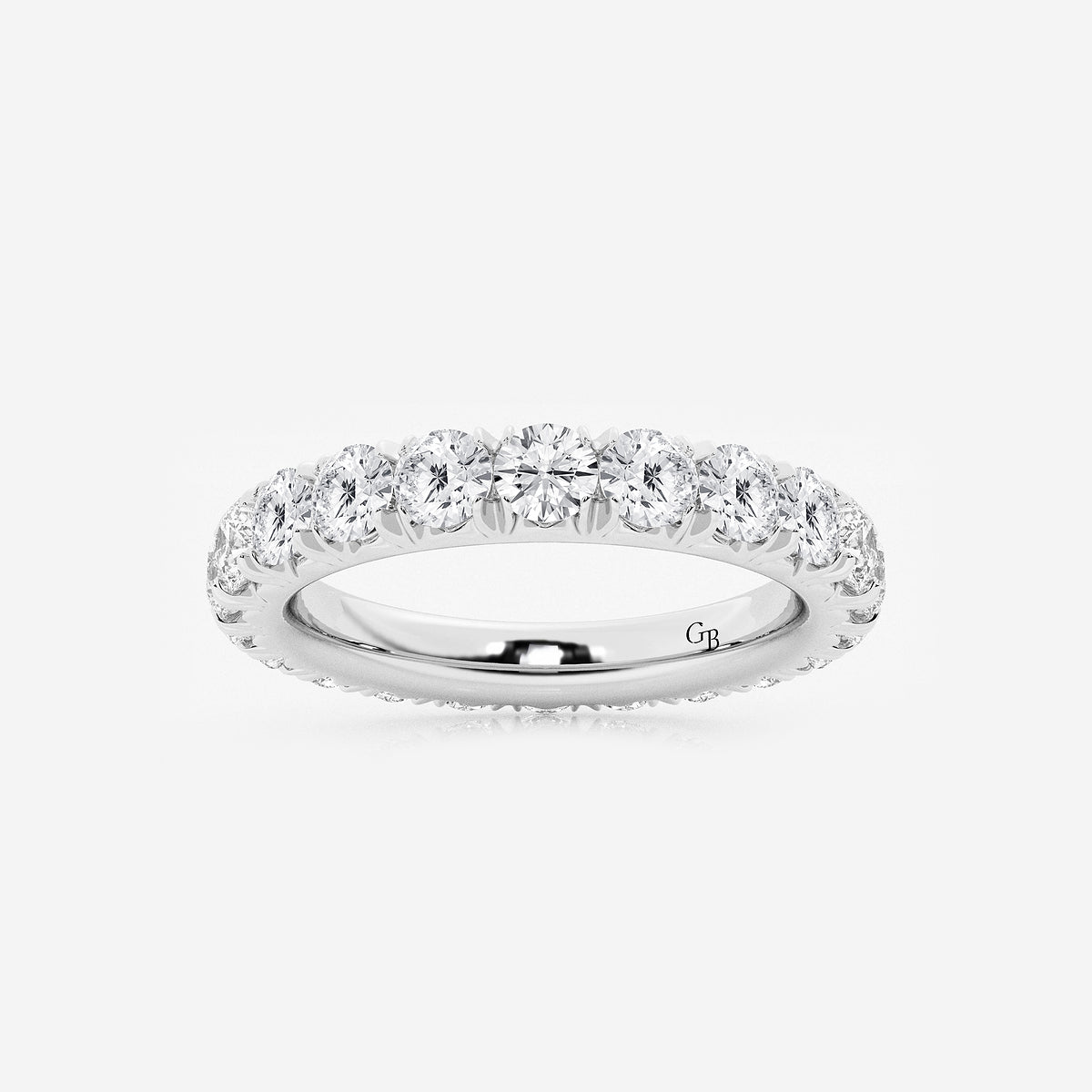 Kyra 2 ctw Round Lab Grown Diamond Eternity Band - 3.2mm Width    Platinum, DE, VS1