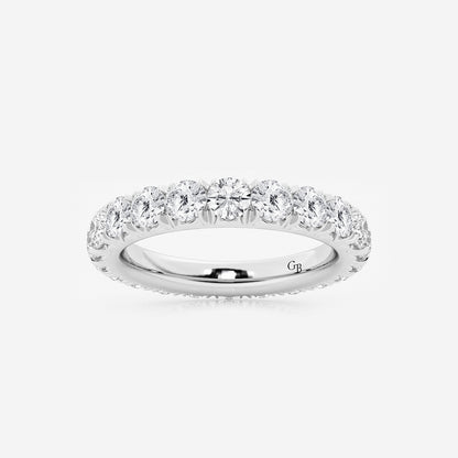 Kyra 2 ctw Round Lab Grown Diamond Eternity Band - 3.2mm Width    Platinum, DE, VS1