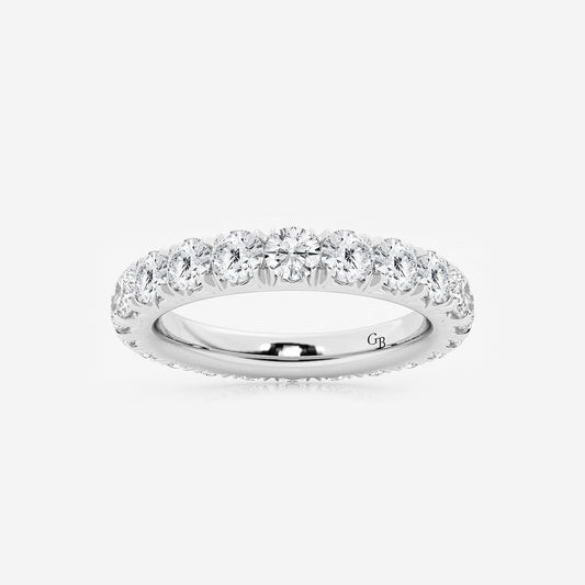 Kyra 2 ctw Round Lab Grown Diamond Eternity Band - 3.2mm Width    Platinum, DE, VS1