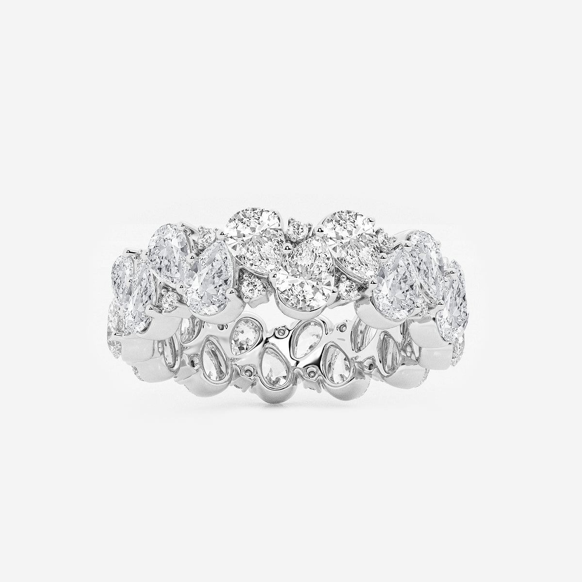 Kassandra 3 7/8 ctw Pear and Round Lab Grown Diamond Alternating Eternity Band