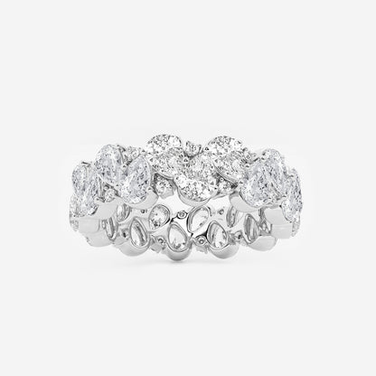 Kassandra 3 7/8 ctw Pear and Round Lab Grown Diamond Alternating Eternity Band