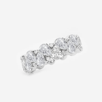 Kassandra 3 7/8 ctw Pear and Round Lab Grown Diamond Alternating Eternity Band