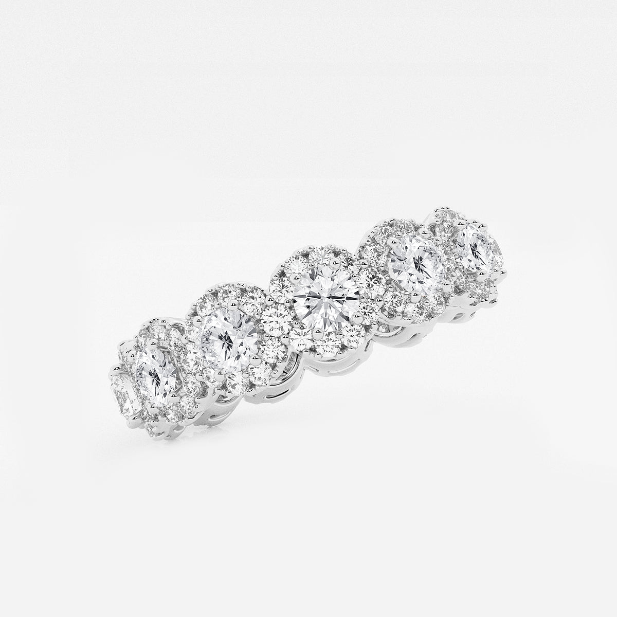 Luisa 3 ctw Halo Round Lab Grown Diamond Eternity Band
