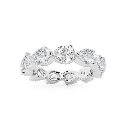 Cadence 4 ctw Floating Pear Lab Grown Diamond Eternity Band - 3.84mm Width    Platinum, DE, VS1
