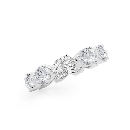 Cadence 4 ctw Floating Pear Lab Grown Diamond Eternity Band - 3.84mm Width    Platinum, DE, VS1
