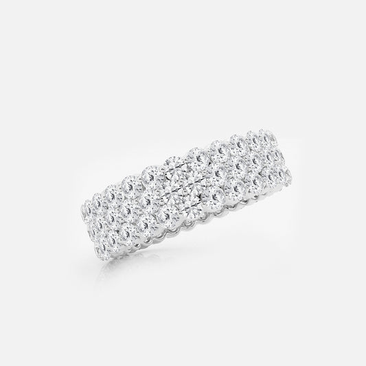 Bailey 3 ctw Multi Row Round Lab Grown Diamond Eternity Band - 6mm Width    14K White Gold, DE, VS1