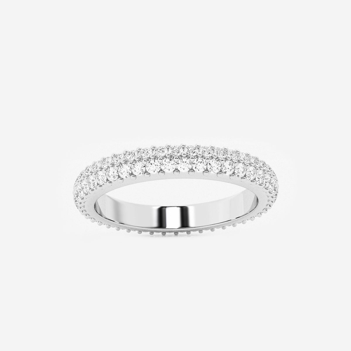 Milena näas Ethereal 7/8 ctw Round Lab Grown Diamond Bold Eternity Band - 2.8mm Width    14K White Gold, DE, VS1