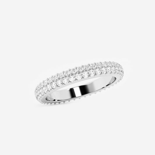 Milena näas Ethereal 7/8 ctw Round Lab Grown Diamond Bold Eternity Band - 2.8mm Width    14K White Gold, DE, VS1