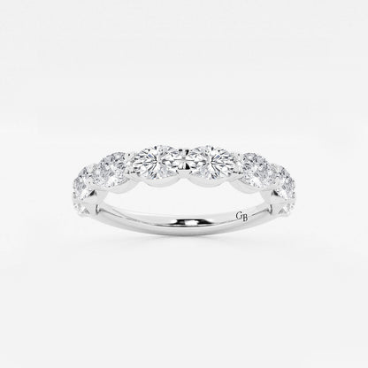 Diana 1 1/2 ctw Oval Lab Grown Diamond East-West Anniversary Band    14K White Gold, DE, VS1