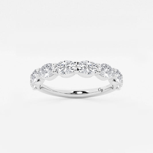 Diana 1 1/2 ctw Oval Lab Grown Diamond East-West Anniversary Band    14K White Gold, DE, VS1