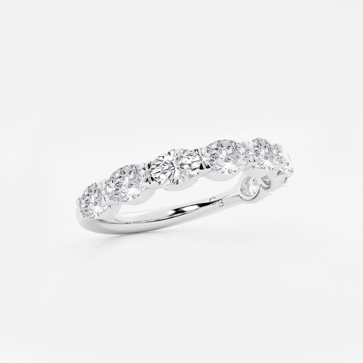 Diana 1 1/2 ctw Oval Lab Grown Diamond East-West Anniversary Band    14K White Gold, DE, VS1