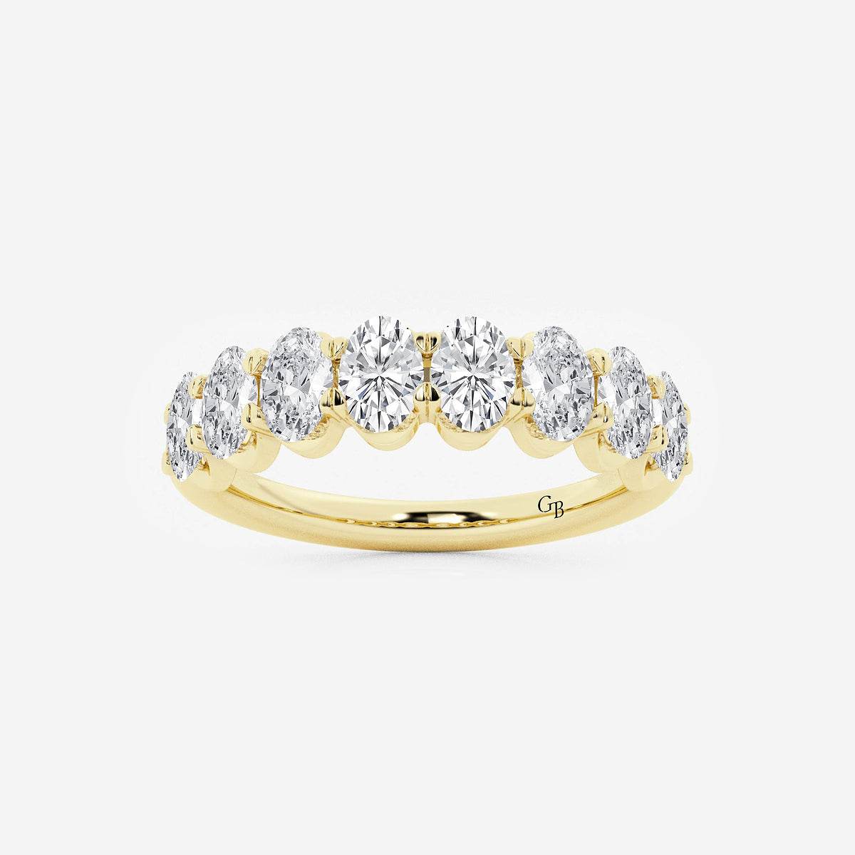 Nadia 1 1/2 ctw Oval Lab Grown Diamond Anniversary Band    14K Yellow Gold, DE, VS1