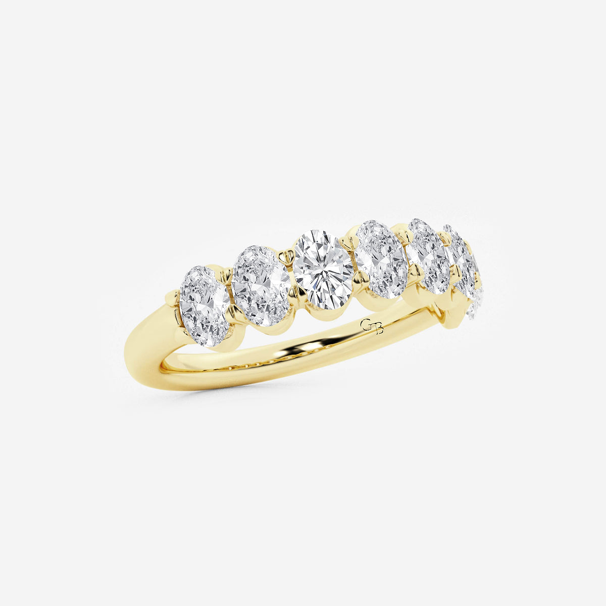 Nadia 1 1/2 ctw Oval Lab Grown Diamond Anniversary Band    14K Yellow Gold, DE, VS1