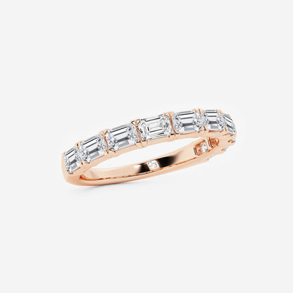 Marina 1 1/2 ctw Emerald Lab Grown Diamond East-West Wedding Band    14K Rose Gold, DE, VS1