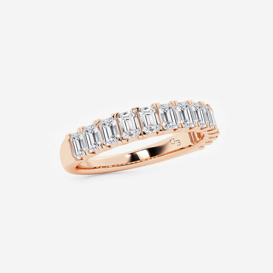 Karissa 1 1/2 ctw Emerald Lab Grown Diamond Wedding Band    14K Rose Gold, DE, VS1