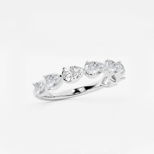 Casey 1 1/2 ctw Pear Lab Grown Diamond Floating Anniversary Band    14K White Gold, DE, VS1