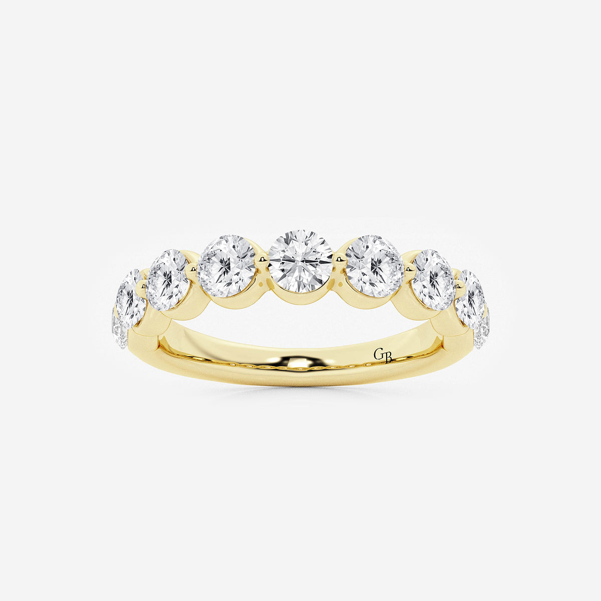 Jean 1 1/2 ctw Round Lab Grown Diamond Floating Wedding Band    14K Yellow Gold, DE, VS1