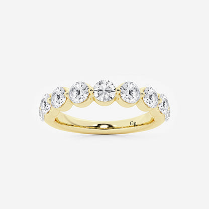 Jean 1 1/2 ctw Round Lab Grown Diamond Floating Wedding Band    14K Yellow Gold, DE, VS1