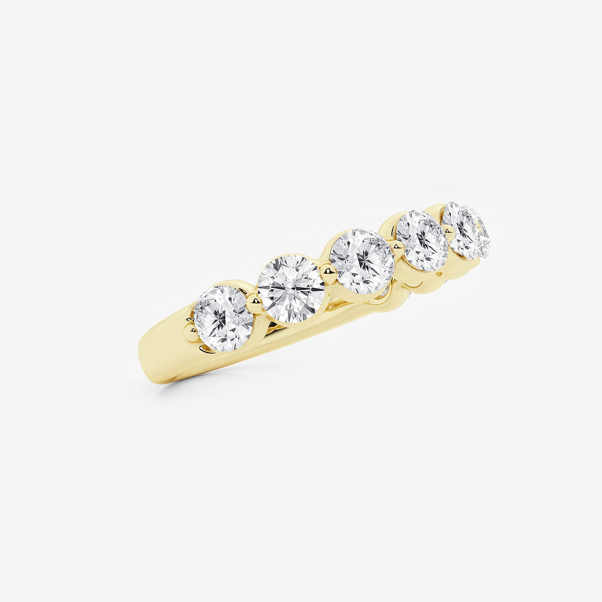 Jean 1 1/2 ctw Round Lab Grown Diamond Floating Wedding Band    14K Yellow Gold, DE, VS1