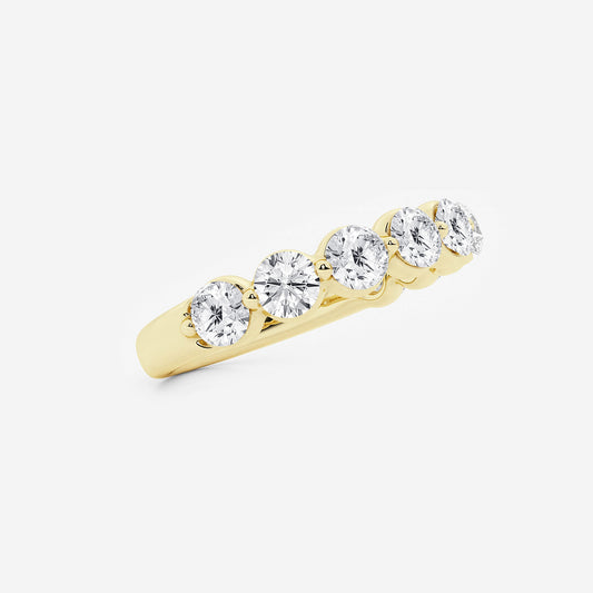 Jean 1 1/2 ctw Round Lab Grown Diamond Floating Wedding Band    14K Yellow Gold, DE, VS1