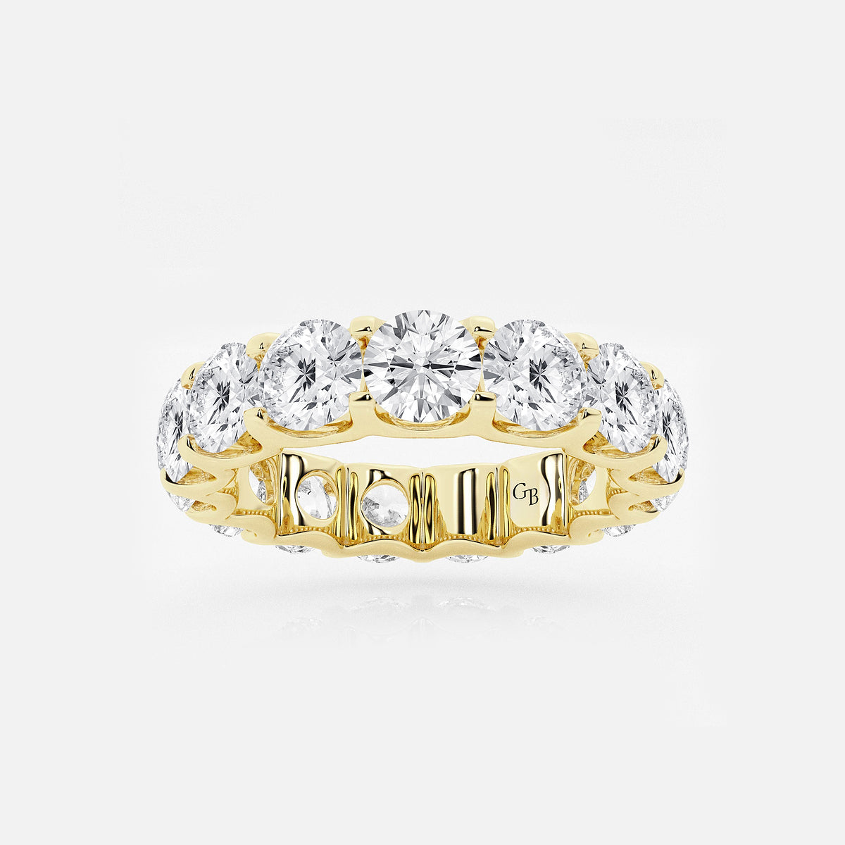 Gretchen 5 ctw U shaped Round Lab Grown Diamond Eternity Band - 4.5mm Width    14K Yellow Gold, DE, VS1
