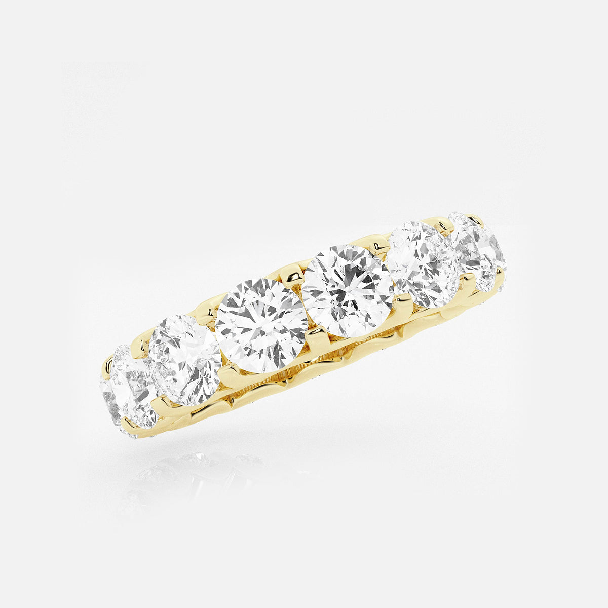 Gretchen 5 ctw U shaped Round Lab Grown Diamond Eternity Band - 4.5mm Width    14K Yellow Gold, DE, VS1