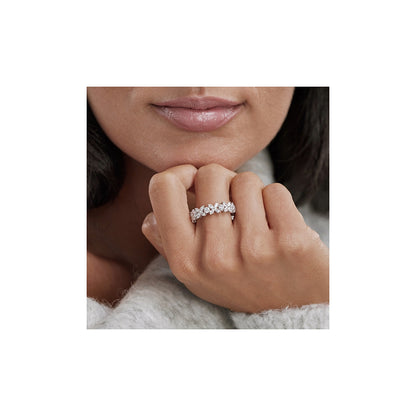Gwyneth 5 ctw Marquise and Round Lab Grown Diamond Flower Eternity Band - 8.3mm Width    Platinum, DE, VS1