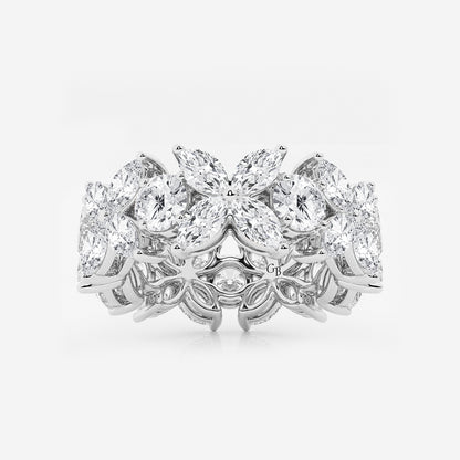 Gwyneth 5 ctw Marquise and Round Lab Grown Diamond Flower Eternity Band - 8.3mm Width    Platinum, DE, VS1