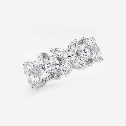 Gwyneth 5 ctw Marquise and Round Lab Grown Diamond Flower Eternity Band - 8.3mm Width    Platinum, DE, VS1