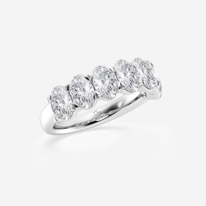 Deborah 3 ctw Oval Lab Grown Diamond Seven-Stone Anniversary Band    14K White Gold, DE, VS1