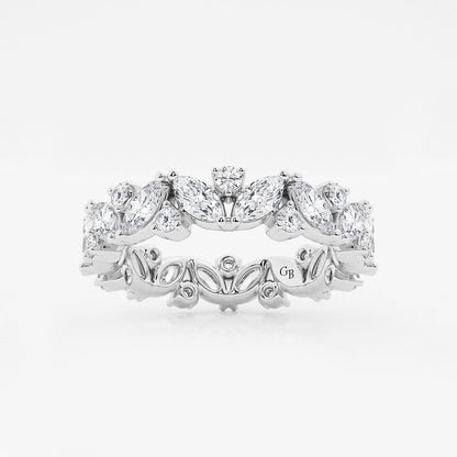Desiree 2 ctw Marquise Lab Grown Diamond Alternating Eternity Band - 4.4mm Width    14K White Gold, DE, VS1