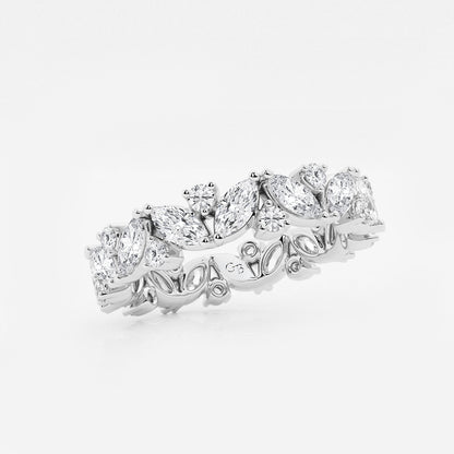 Desiree 2 ctw Marquise Lab Grown Diamond Alternating Eternity Band - 4.4mm Width    14K White Gold, DE, VS1
