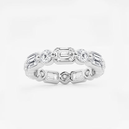 Gina 4 ctw Emerald Lab Grown Diamond Floating Eternity Band - 3.4mm Width    Platinum, DE, VS1
