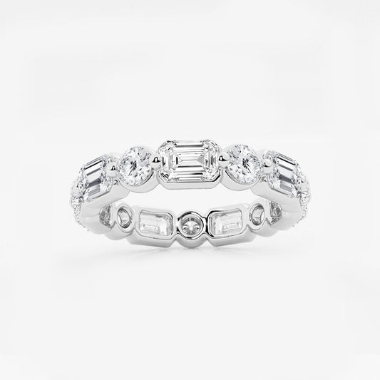 Gina 4 ctw Emerald Lab Grown Diamond Floating Eternity Band - 3.4mm Width    Platinum, DE, VS1