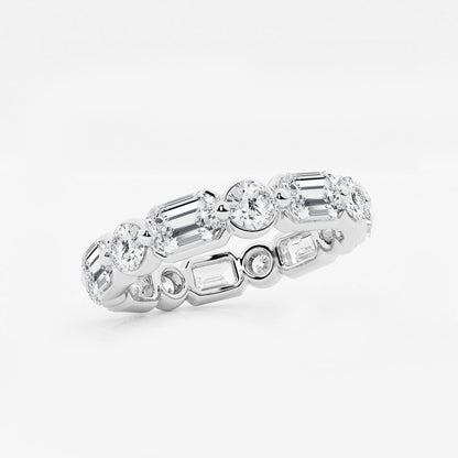 Gina 4 ctw Emerald Lab Grown Diamond Floating Eternity Band - 3.4mm Width    Platinum, DE, VS1