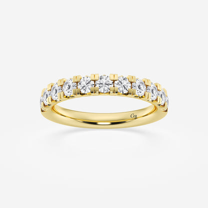 Annalise 1 ctw Round Lab Grown Diamond French Pave Wedding Band    14K Yellow Gold, DE, VS1